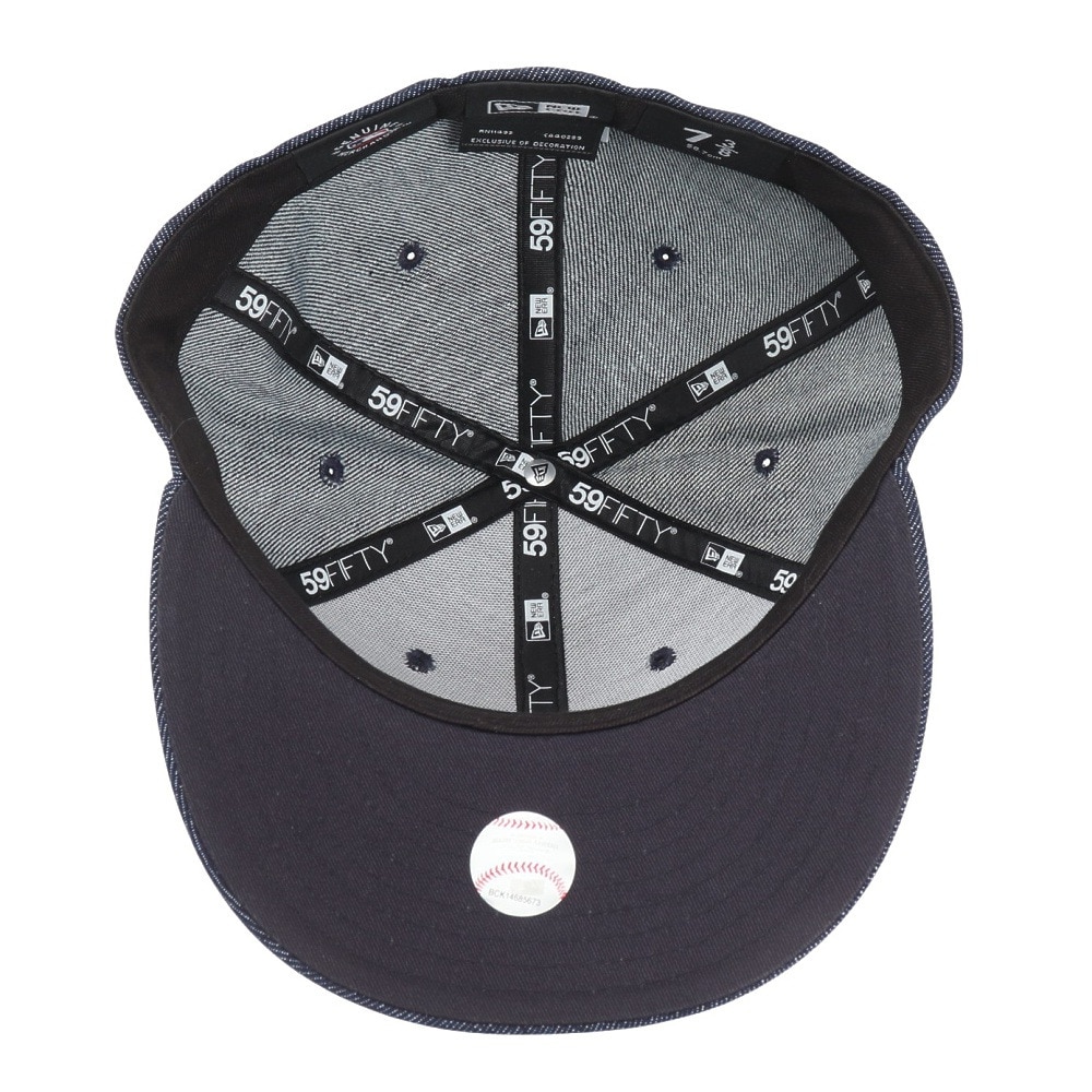 ニューエラ（NEW ERA）（メンズ、レディース）帽子 キャップ 59FIFTY ニューヨーク・ヤンキース インディゴデニム×ネイビー 14525202 57.7cm-59.6cm