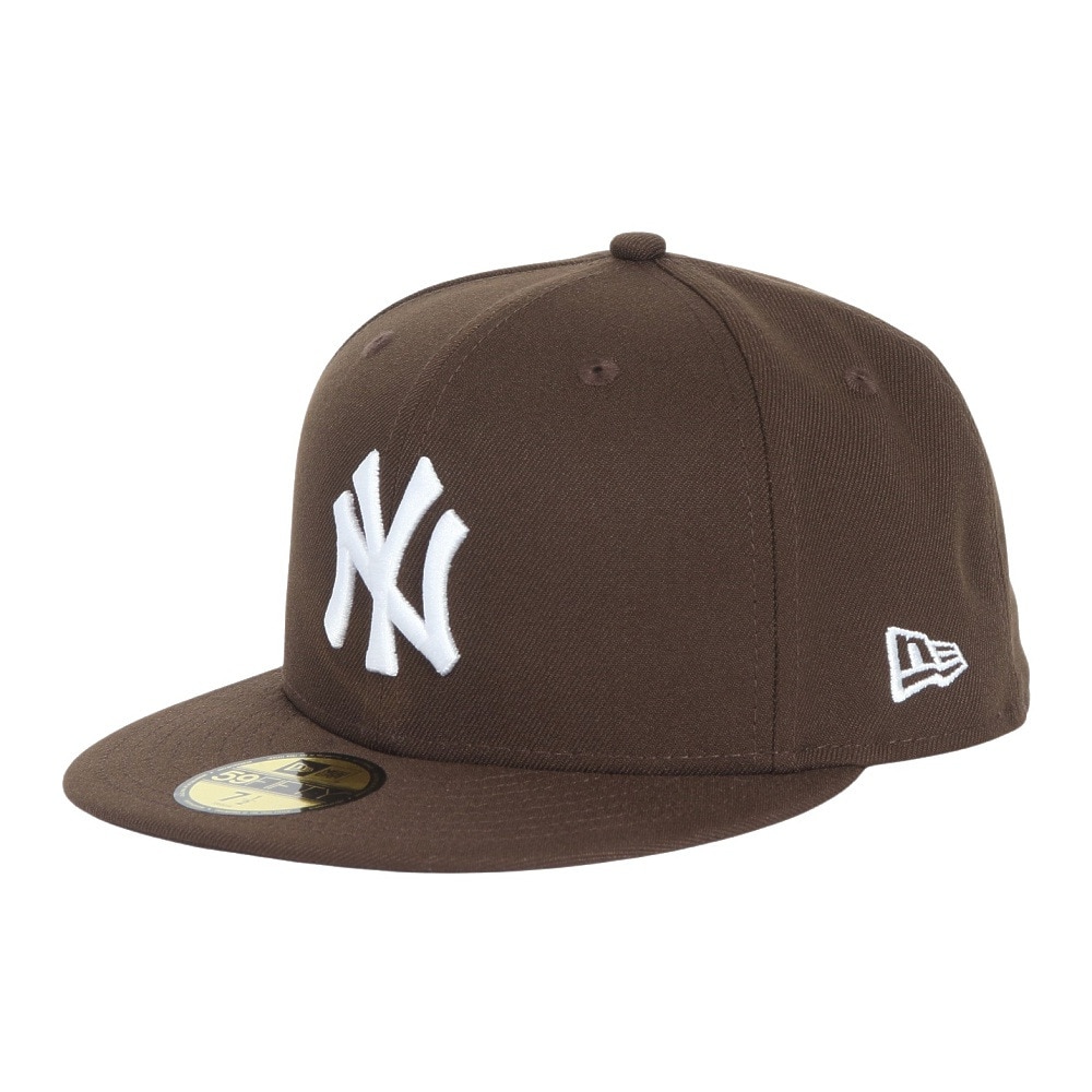 ニューエラ（NEW ERA）（メンズ、レディース）キャップ 59FIFTY ニューヨーク・ヤンキース ブラウン×ホワイト 14525207 帽子 57.7cm-59.6cm