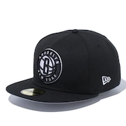 (メンズ、レディース)帽子 キャップ 59FIFTY ブルックリン・ネッツ ブラック×チームカラー 14525229 57.7cm-59.6cm 黒
