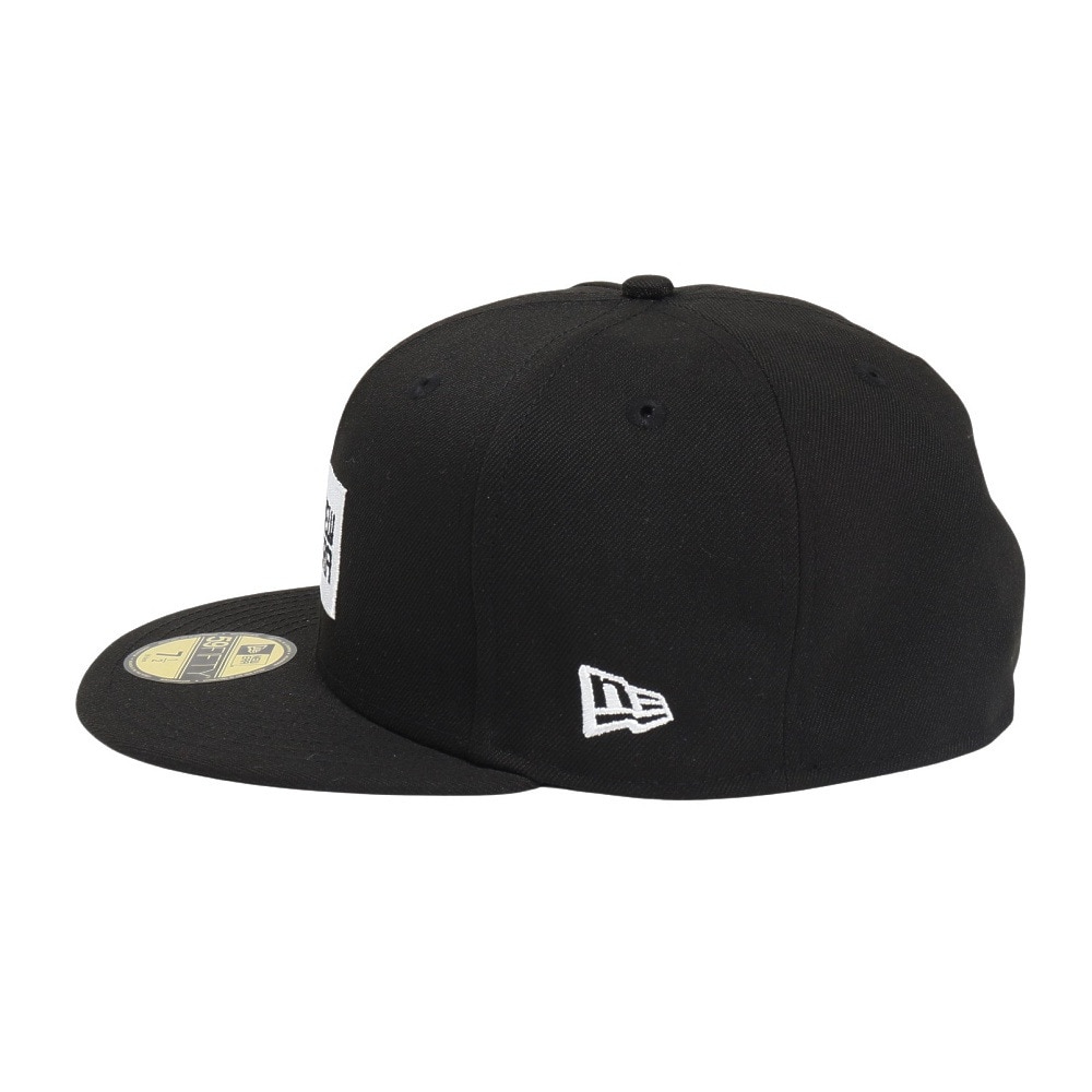 ニューエラ（NEW ERA）（メンズ、レディース）キャップ 59FIFTY ボックスロゴ ブラック×ホワイト 14525230 帽子 57.7cm-59.6cm