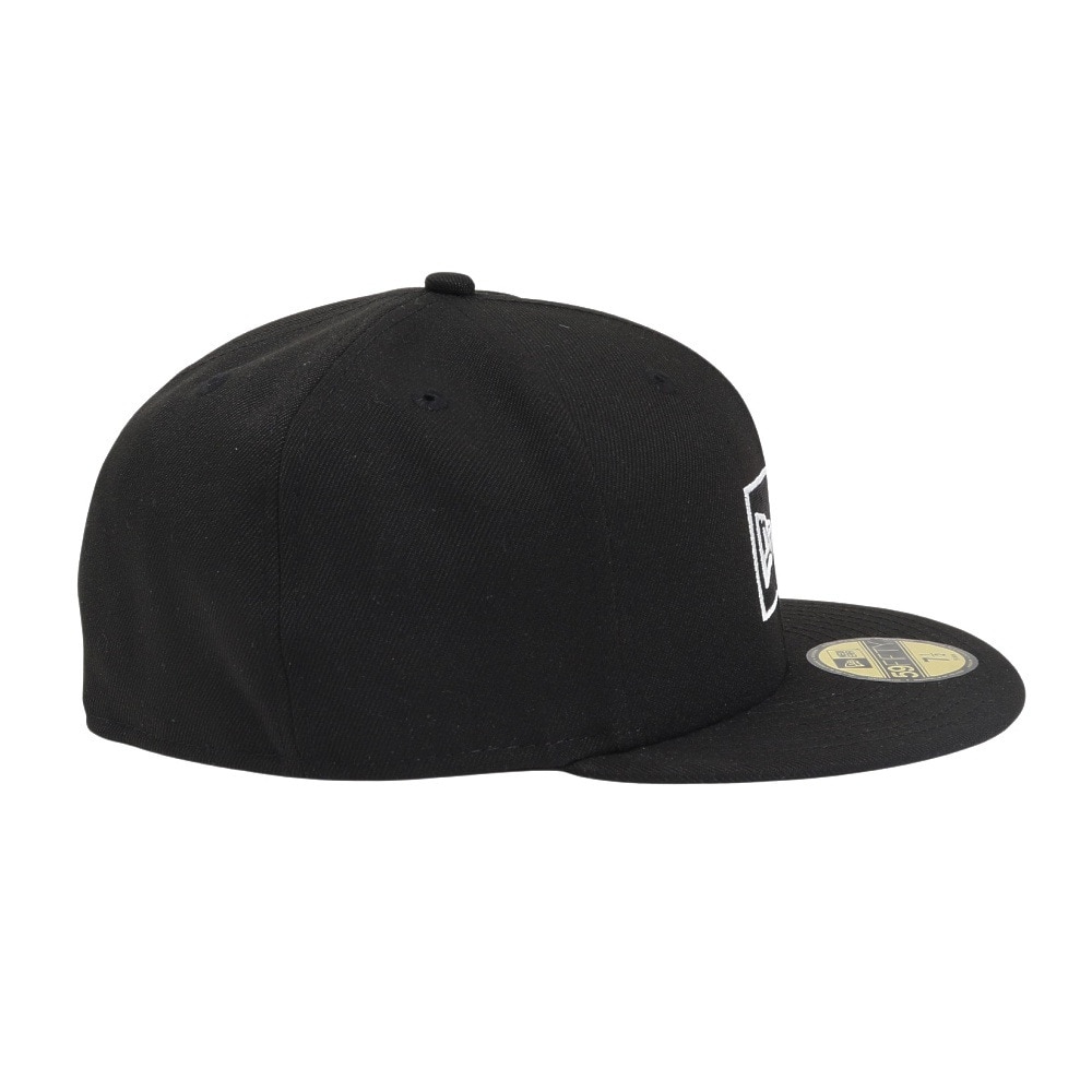 ニューエラ（NEW ERA）（メンズ、レディース）キャップ 59FIFTY ボックスロゴ ブラック×ホワイト 14525230 帽子 57.7cm-59.6cm