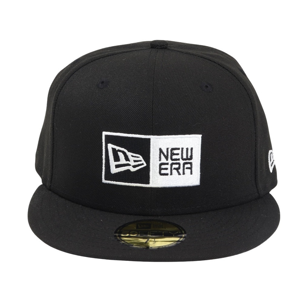 ニューエラ（NEW ERA）（メンズ、レディース）キャップ 59FIFTY ボックスロゴ ブラック×ホワイト 14525230 帽子 57.7cm-59.6cm