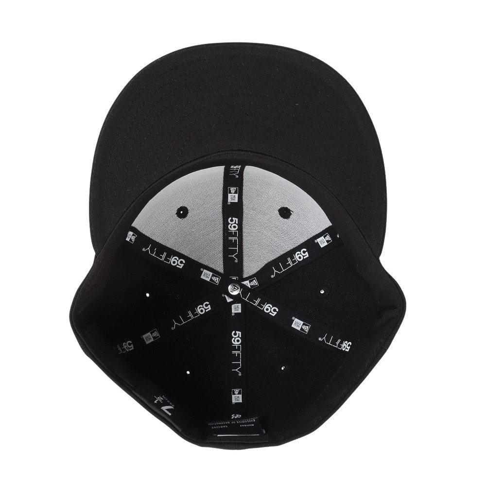 ニューエラ（NEW ERA）（メンズ、レディース）キャップ 59FIFTY ボックスロゴ ブラック×ホワイト 14525230 帽子 57.7cm-59.6cm