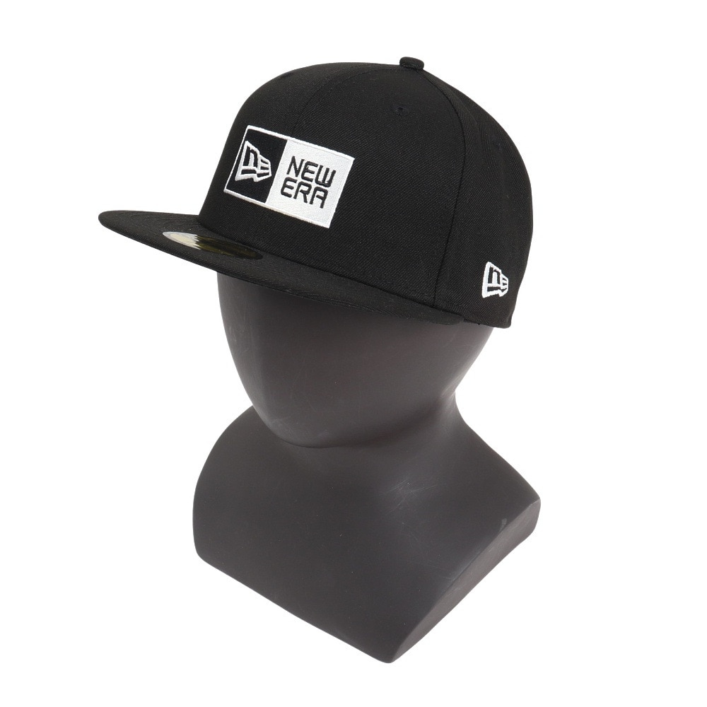 ニューエラ（NEW ERA）（メンズ、レディース）キャップ 59FIFTY ボックスロゴ ブラック×ホワイト 14525230 帽子 57.7cm-59.6cm
