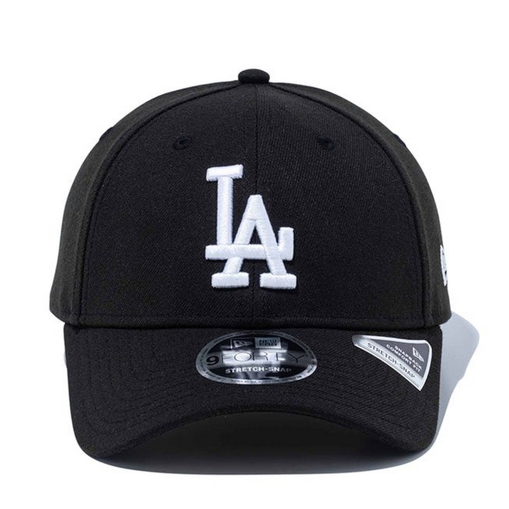 ニューエラ（NEW ERA）（メンズ、レディース）キャップ 9FORTY ストレッチスナップ ロサンゼルス・ドジャース 黒 56-60cm 14527237 スポーツキャップ 帽子