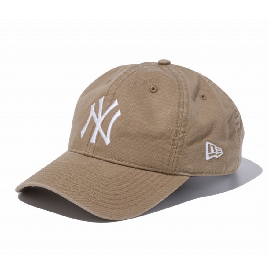 ニューエラ（NEW ERA）（メンズ）帽子 キャップ 9TWENTY Cloth Strap ウォッシュドコットン ニューヨーク・ヤンキース カーキ×ホワイト 11434003 MLB