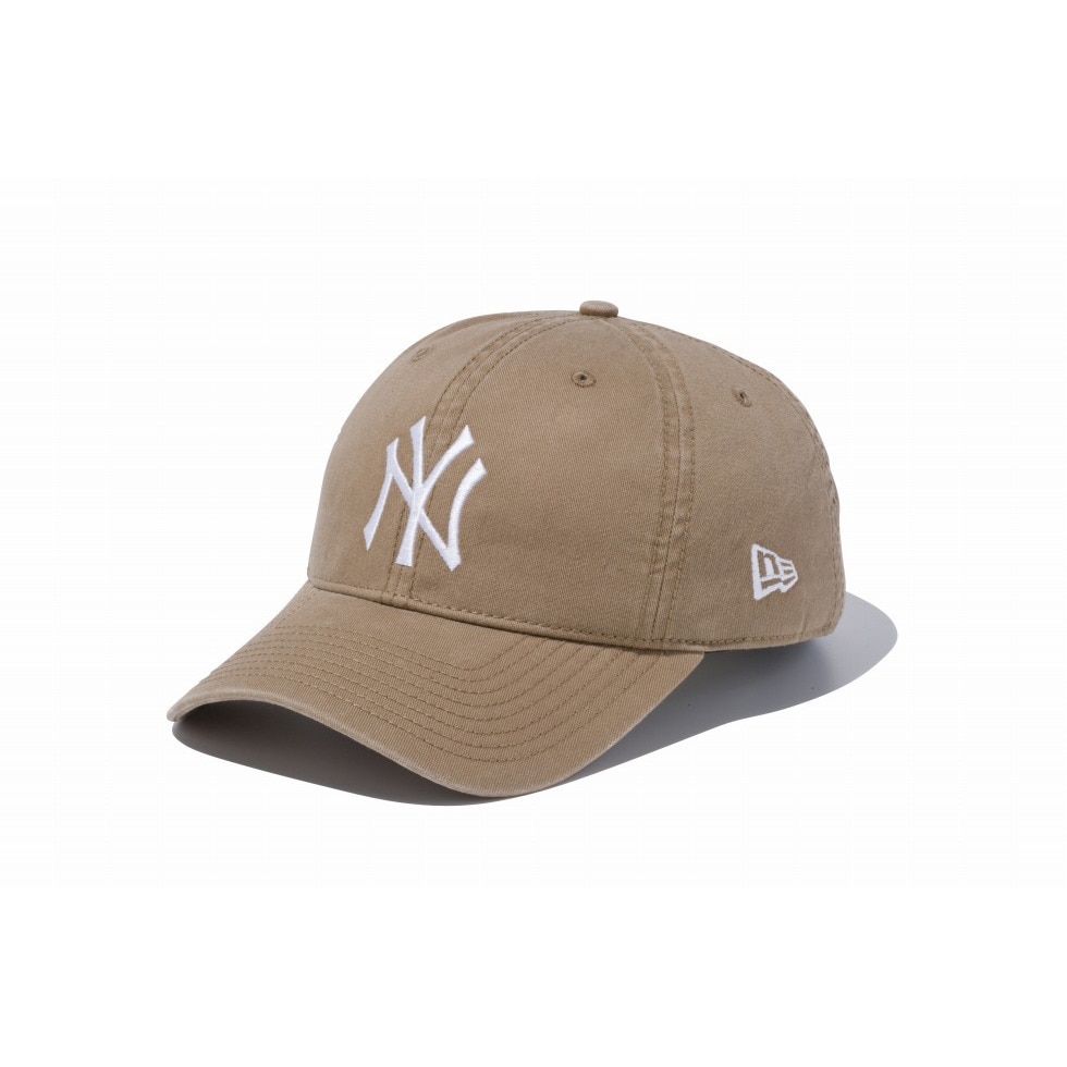 ニューエラ（NEW ERA）（メンズ）帽子 キャップ 9TWENTY Cloth Strap ウォッシュドコットン ニューヨーク・ヤンキース カーキ×ホワイト 11434003 MLB