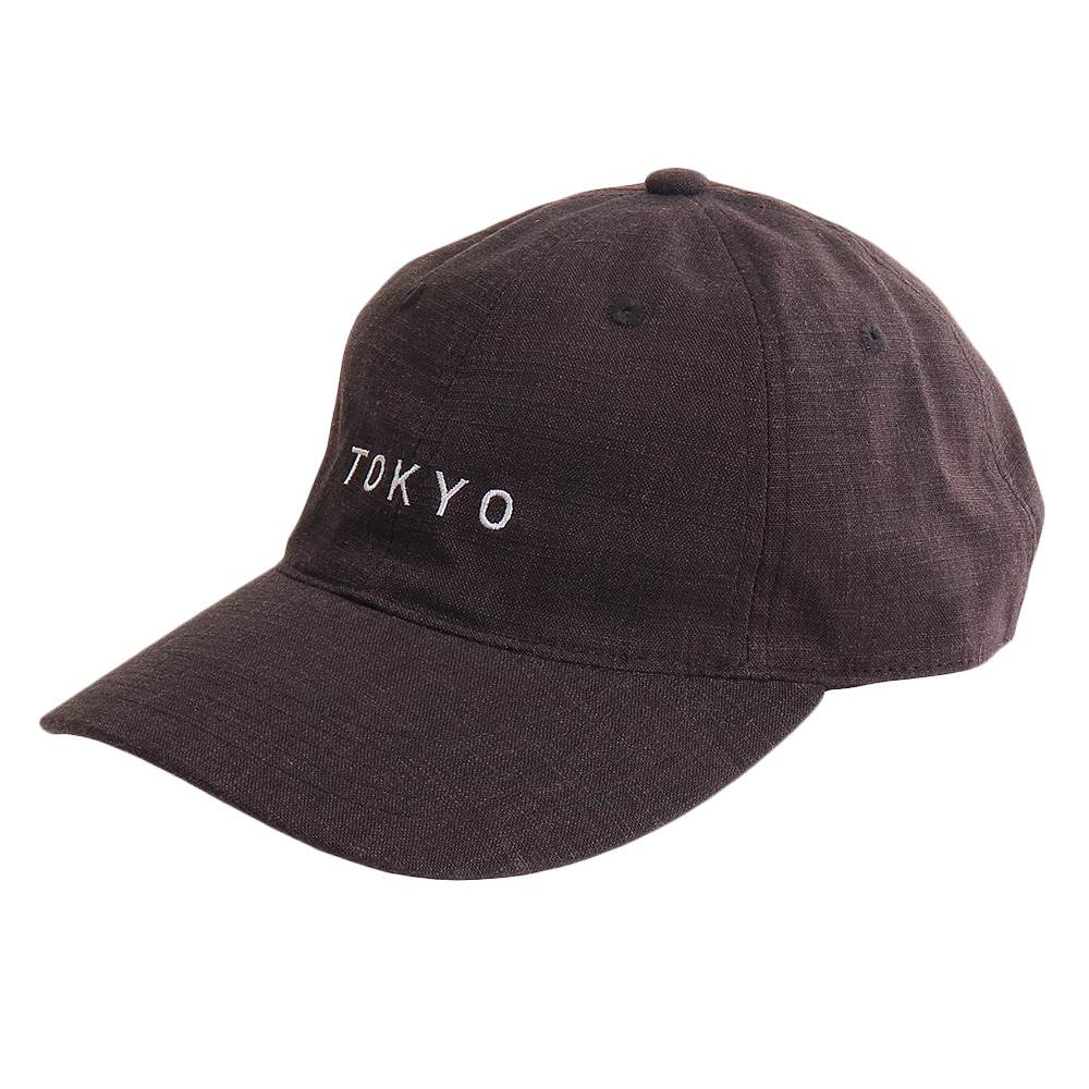  リネン刺繍 キャップ TOKYO 897PA9ST1660 BLK