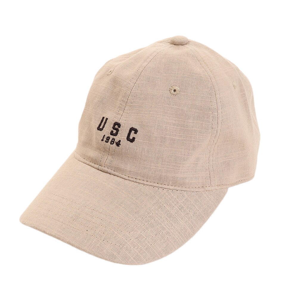  リネン刺繍 USC キャップ 897PA9ST1672 BEG