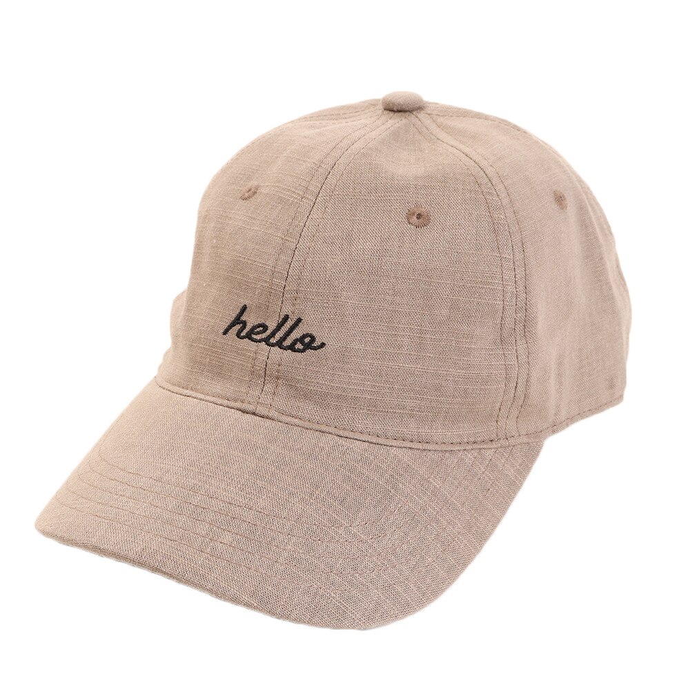 【多少の傷汚れありの為大奉仕】リネン刺繍キャップ hello 897PA9ST1705 BRN