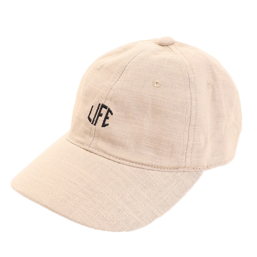  リネン刺繍キャップ LIFE 897PA9ST1707 BEG