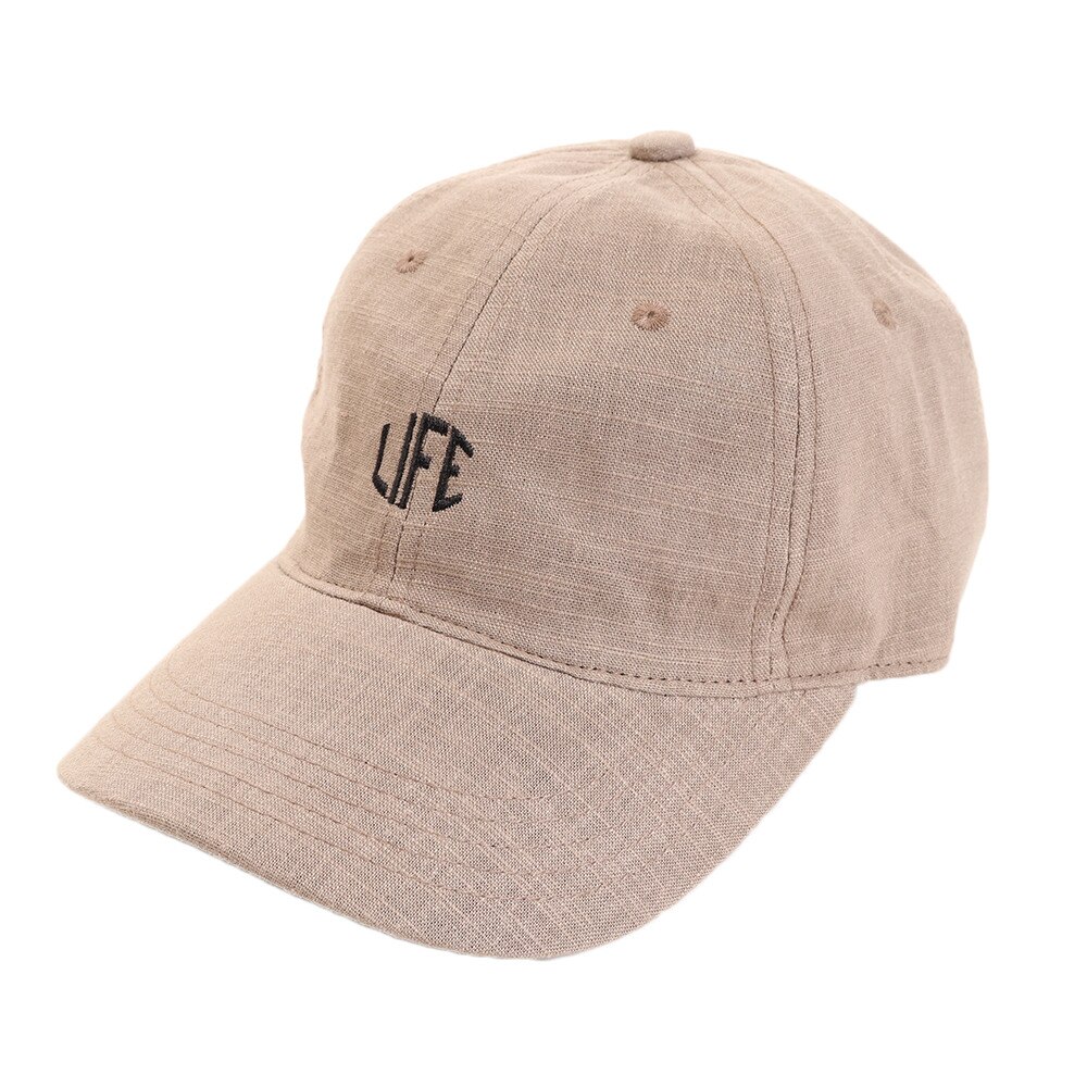  リネン刺繍キャップ LIFE 897PA9ST1707 BRN