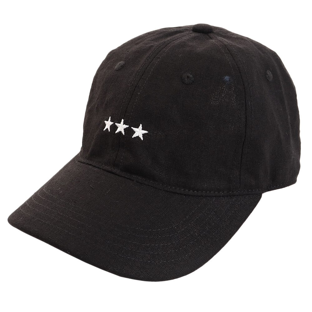  リネン刺繍キャップ 3Star 897PA9ST1741 BLK