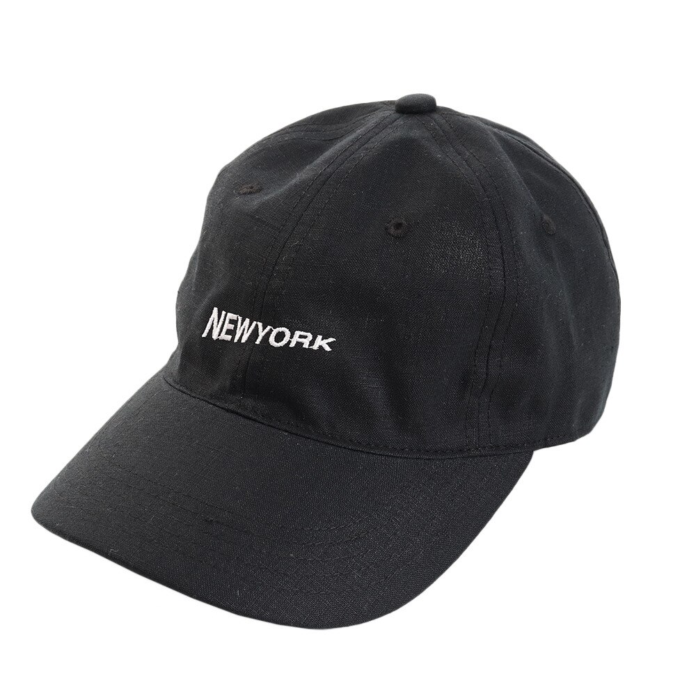  【多少の傷汚れありの為大奉仕】リネン刺繍キャップ NEWYORK 897PA9ST1764 BLK