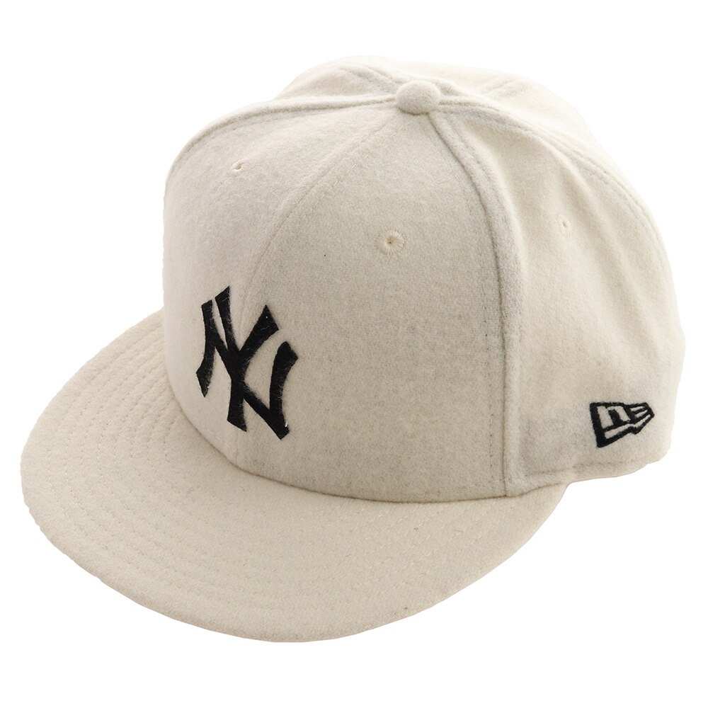  9FIFTY メルトン ニューヨーク・ヤンキース オフホワイト×ブラックアップリケ キャップ 12108868
