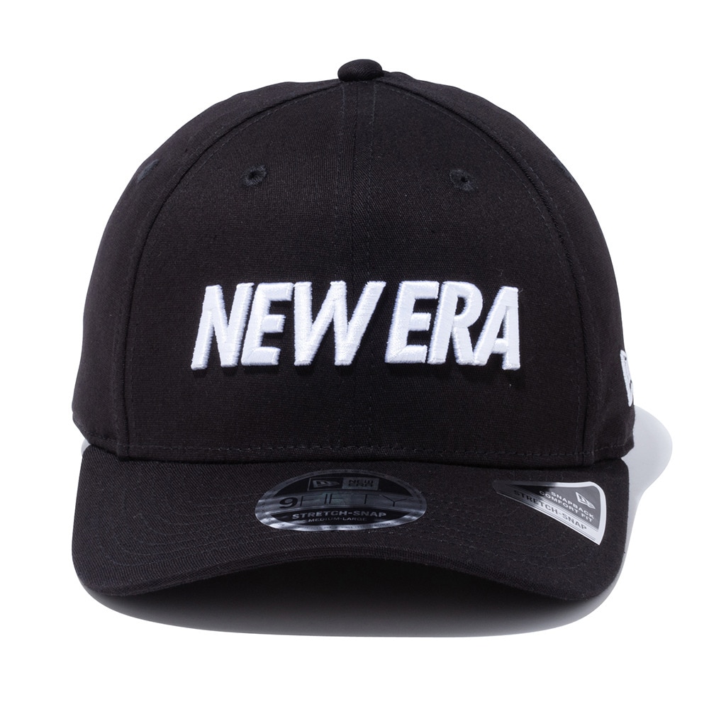 ニューエラ（NEW ERA）（メンズ）9FIFTY ストレッチスナップ ワードマークロゴ ブラック×ホワイト キャップ 13552069 帽子