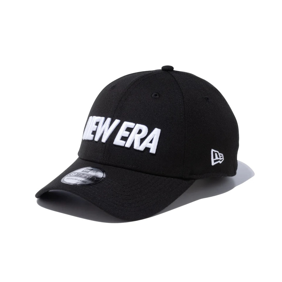 NEW ERA 39THIRTY ワードマークロゴ ブラック×ホワイト 13552124 帽子 Ｍ 90 アウトドア