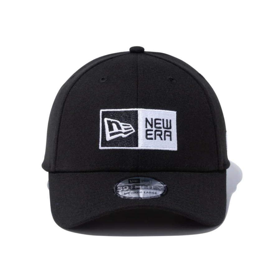 ニューエラ（NEW ERA）（メンズ、レディース）39THIRTY ボックスロゴ ブラック × ホワイト キャップ 13552147 帽子 大きいサイズ