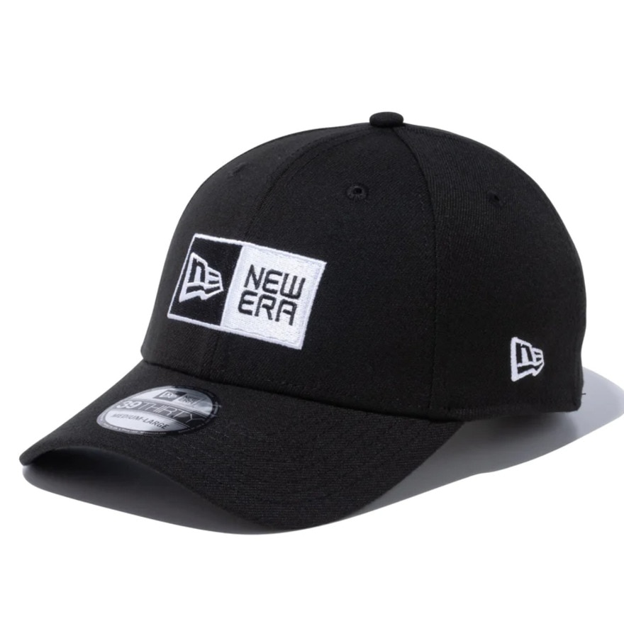 ニューエラ（NEW ERA）（メンズ、レディース）39THIRTY ボックスロゴ ブラック × ホワイト キャップ 13552147 帽子 大きいサイズ