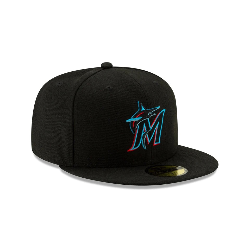 ニューエラ（NEW ERA）（メンズ、レディース）キャップ 59FIFTY MLBオンフィールド マイアミ・マーリンズ ゲーム 13554993 帽子 吸汗速乾