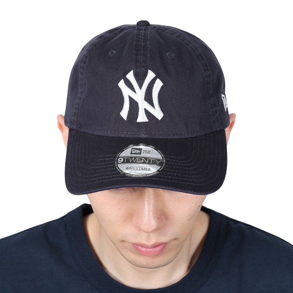 ニューエラ（NEW ERA）（メンズ）9TWENTY クロスストラップ ウォッシュドコットン ニューヨーク・ヤンキース ネイビー × ホワイト 13562176 帽子