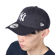 ニューエラ（NEW ERA）（メンズ）9TWENTY クロスストラップ ウォッシュドコットン ニューヨーク・ヤンキース ネイビー × ホワイト 13562176 帽子