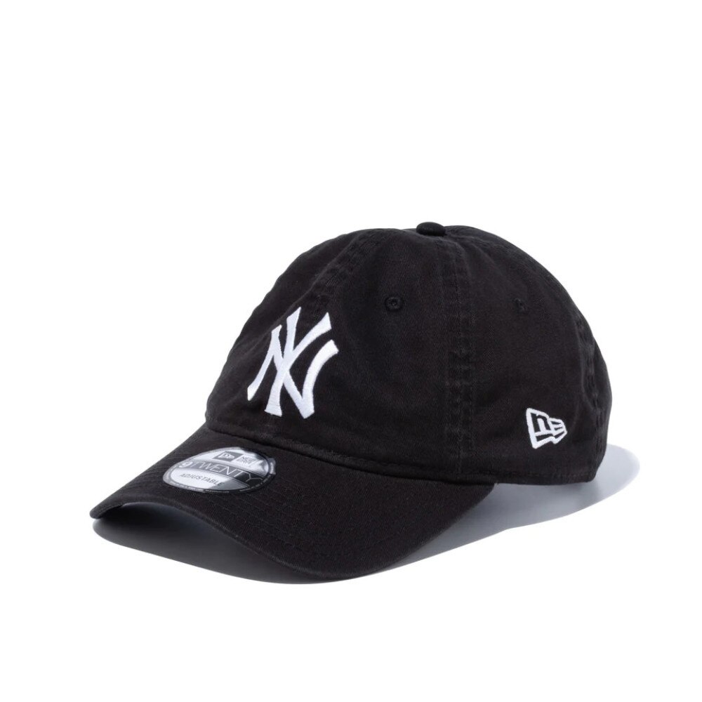 ニューエラ（NEW ERA）（メンズ）9TWENTY クロスストラップ ウォッシュドコットン ニューヨーク・ヤンキース ブラック × ホワイト 13562183 帽子