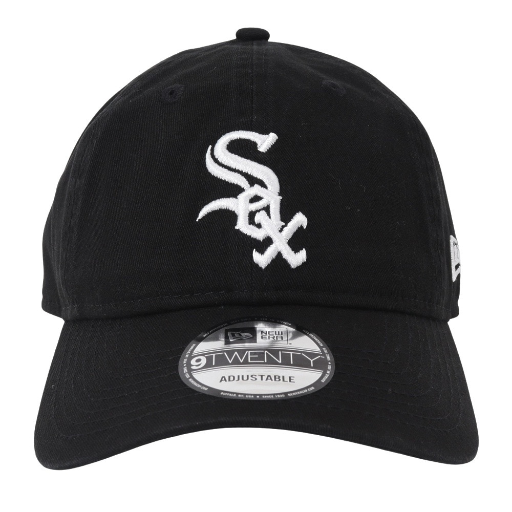 ニューエラ（NEW ERA）（メンズ）9TWENTY クロスストラップ ウォッシュドコットン シカゴ・ホワイトソックス ブラック × ホワイト 13562191 帽子 大きいサイズ