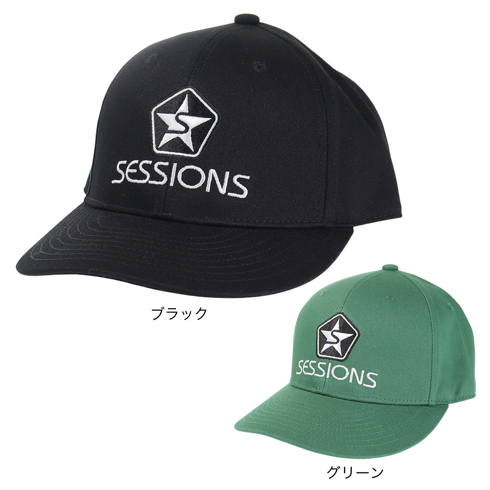 セッションズ（SESSIONS）（メンズ）PRE-CURVE キャップ 22100236 BLK 帽子