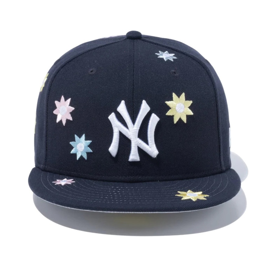 ニューエラ（NEW ERA）（メンズ、レディース）キャップ 59FIFTY MLB Flower Embroidery ニューヨーク・ヤンキース  ネイビー 13751140