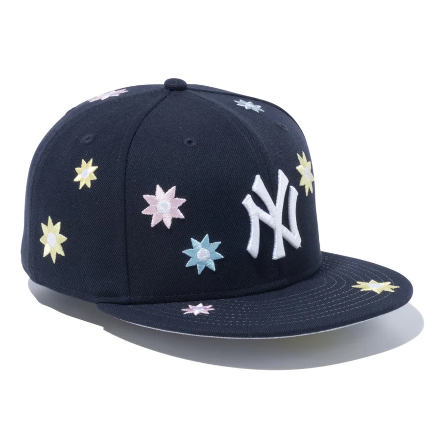 ニューエラ（NEW ERA）（メンズ、レディース）キャップ 59FIFTY MLB Flower Embroidery ニューヨーク・ヤンキース  ネイビー 13751140