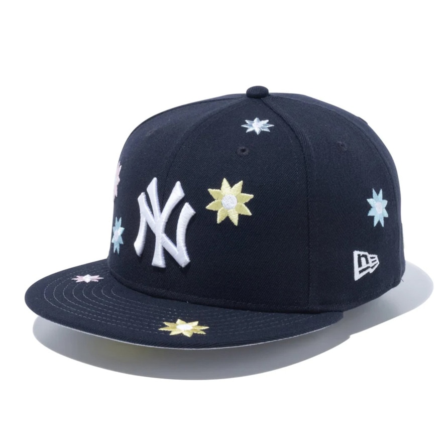 ニューエラ（NEW ERA）（メンズ、レディース）キャップ 59FIFTY MLB Flower Embroidery ニューヨーク・ヤンキース  ネイビー 13751140