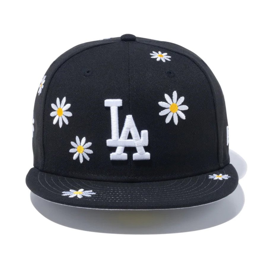 ニューエラ（NEW ERA）（メンズ、レディース）キャップ 59FIFTY MLB Flower Embroidery ロサンゼルス・ドジャース ブラック 13751147 大きいサイズ