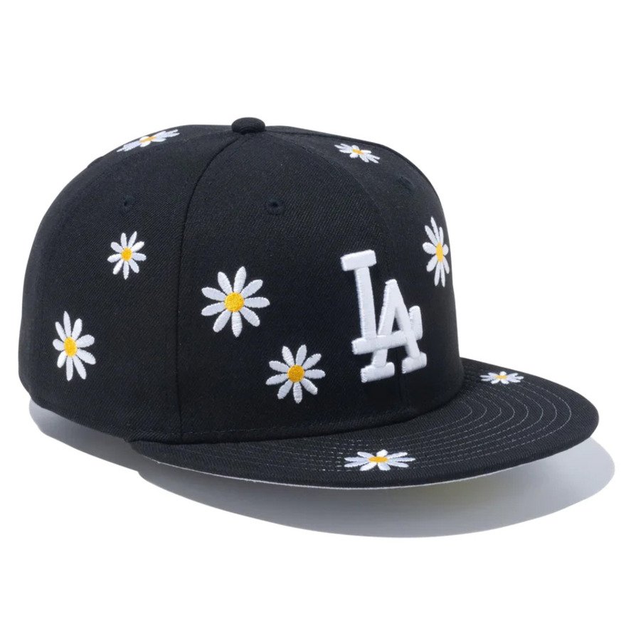 ニューエラ（NEW ERA）（メンズ、レディース）キャップ 59FIFTY MLB Flower Embroidery ロサンゼルス・ドジャース ブラック 13751147 大きいサイズ