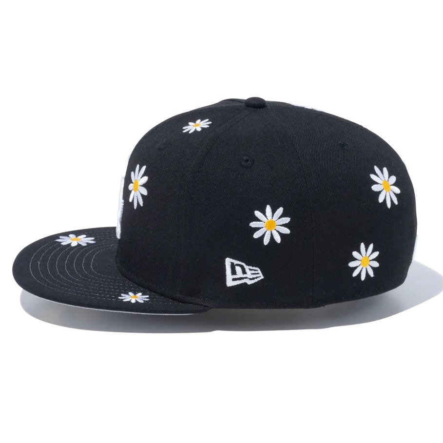 ニューエラ（NEW ERA）（メンズ、レディース）キャップ 59FIFTY MLB Flower Embroidery ロサンゼルス・ドジャース ブラック 13751147 大きいサイズ