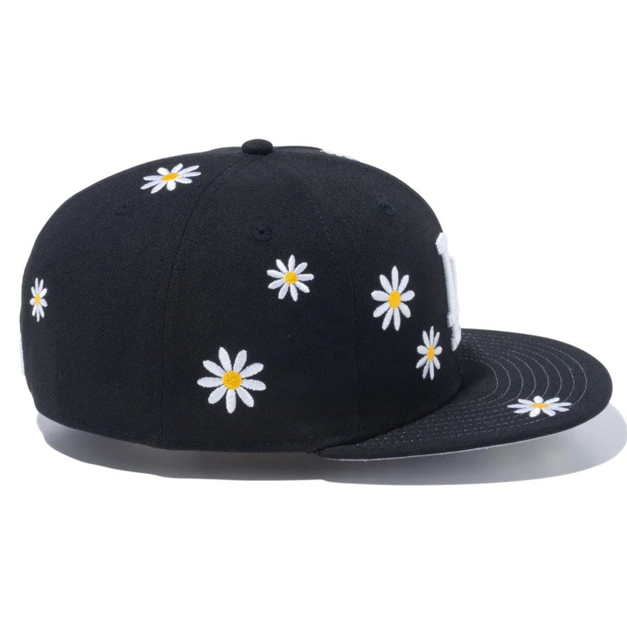 ニューエラ（NEW ERA）（メンズ、レディース）キャップ 59FIFTY MLB Flower Embroidery ロサンゼルス・ドジャース ブラック 13751147 大きいサイズ