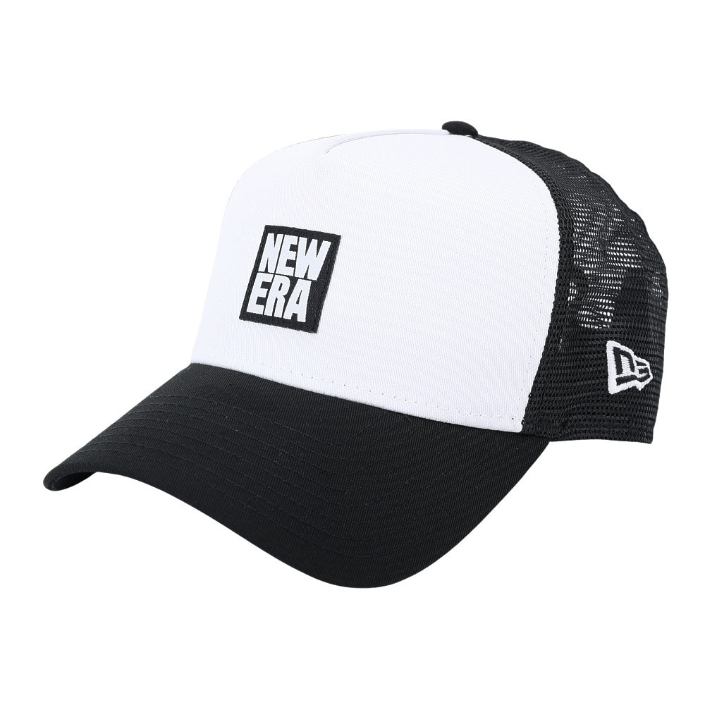 ニューエラ（NEW ERA）（メンズ、レディース）9FORTY A-Frame トラッカー スクエアニューエラ ウーブンパッチ キャップ ホワイト/ブラック 14109670