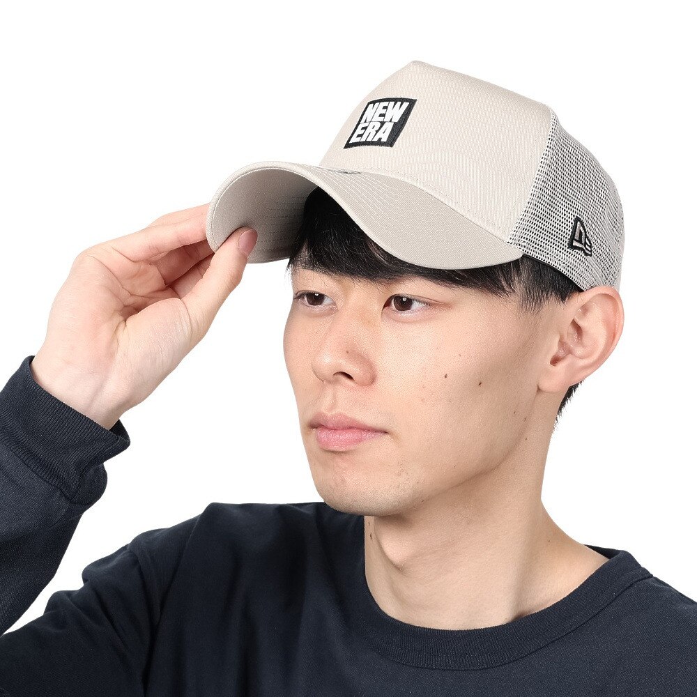 ニューエラ（NEW ERA）（メンズ、レディース）9FORTY A-Frame トラッカー スクエアニューエラ ウーブンパッチ キャップ ストーン 14109672 大きいサイズ