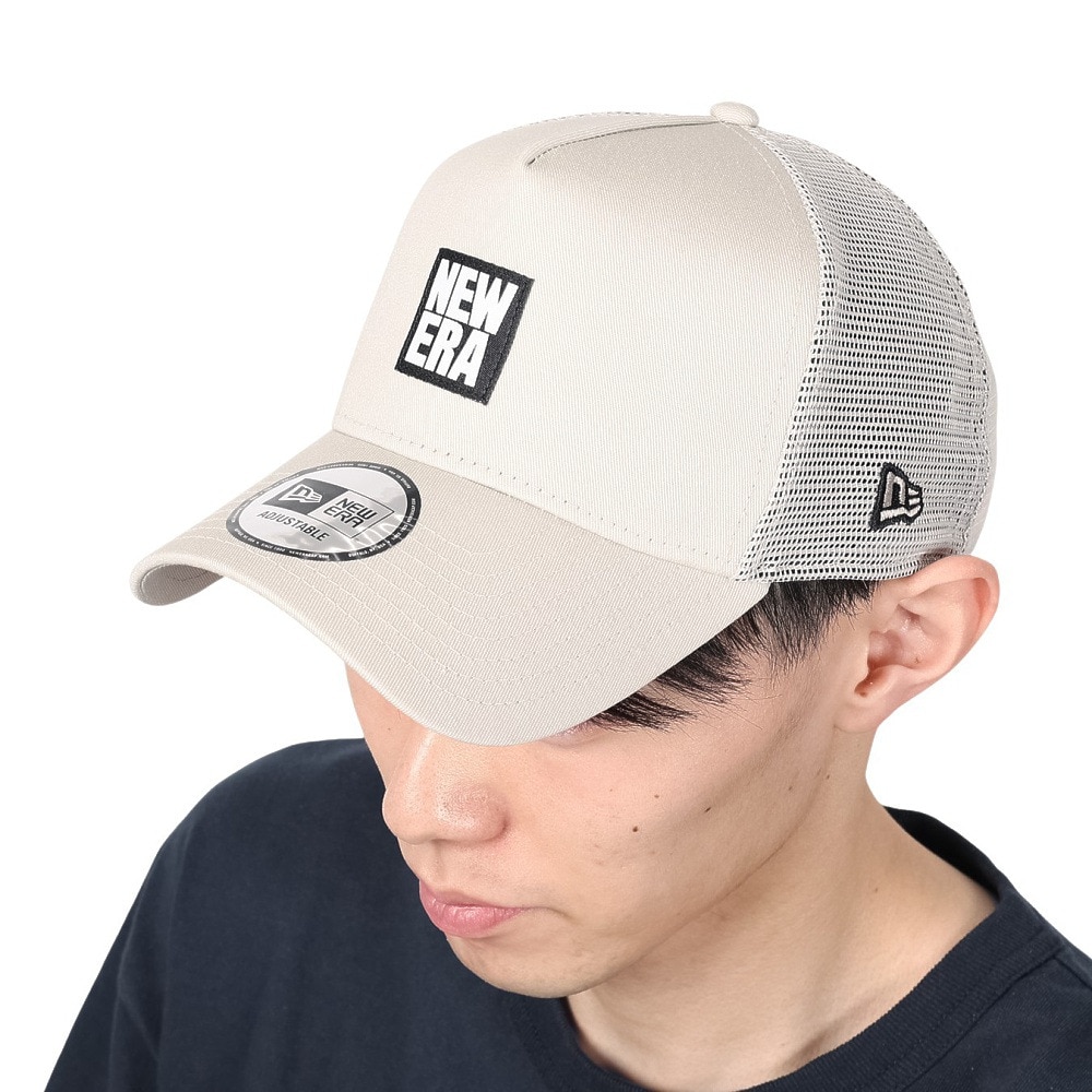 ニューエラ（NEW ERA）（メンズ、レディース）9FORTY A-Frame トラッカー スクエアニューエラ ウーブンパッチ キャップ ストーン 14109672 大きいサイズ
