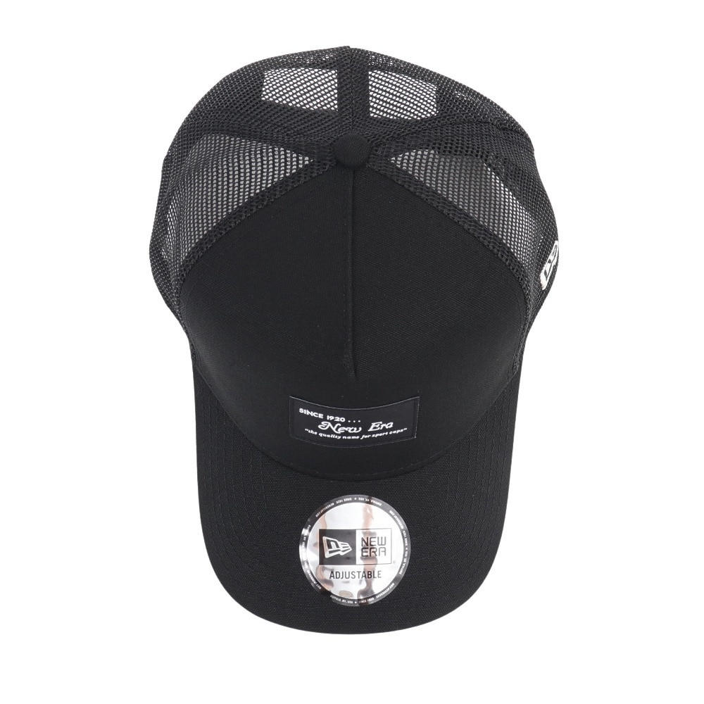 ニューエラ（NEW ERA）（メンズ、レディース）940 A-Frame トラッカー ダックキャンバス ウーブンパッチ ブラック キャップ 14109726