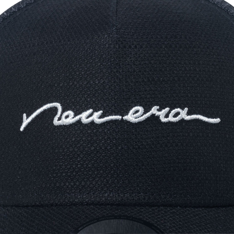 ニューエラ（NEW ERA）（メンズ、レディース）9FORTY A-Frame トラッカー Cotton Flax Handwritten Logo キャップ ブラック 14109729