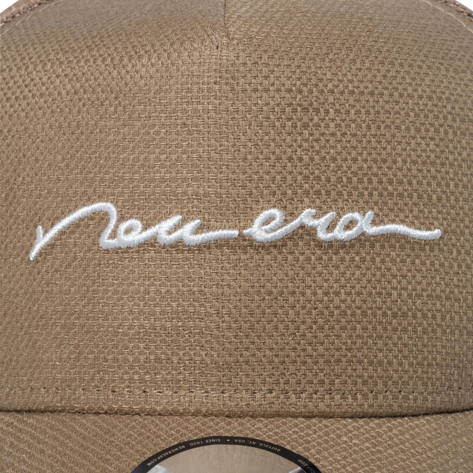 ニューエラ（NEW ERA）（メンズ、レディース）9FORTY A-Frame トラッカー Cotton Flax Handwritten Logo キャップ チノベージュ 14109730
