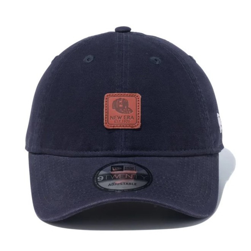 ニューエラ（NEW ERA）（メンズ、レディース）9TWENTY Leather Patch ダックキャンバス キャップ ネイビー 14109825