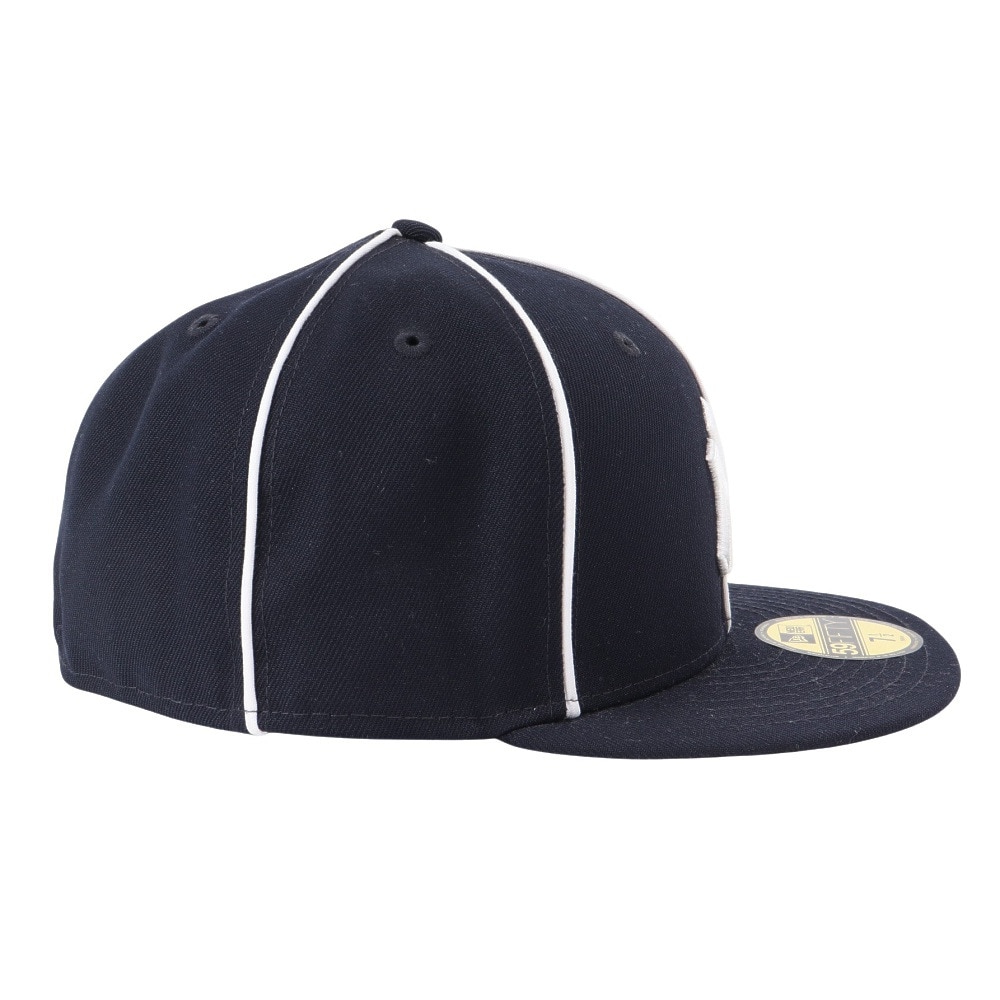 ニューエラ（NEW ERA）（メンズ、レディース）帽子 キャップ 59FIFTY パイピング ニューヨーク・ヤンキース 紺 S-LLサイズ 14109884 ロゴ スト系 日差し対策