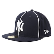 (メンズ、レディース)帽子 キャップ 59FIFTY パイピング ニューヨーク・ヤンキース 紺 S-LLサイズ 14109884 ロゴ スト系 日差し対策