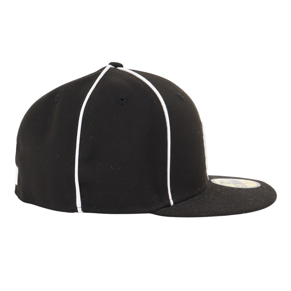 ニューエラ（NEW ERA）（メンズ、レディース）帽子 59FIFTY デトロイト・タイガース パイピング キャップ  BLK/SWHI 黒 S-LLサイズ 14109907 スポーツキャップ