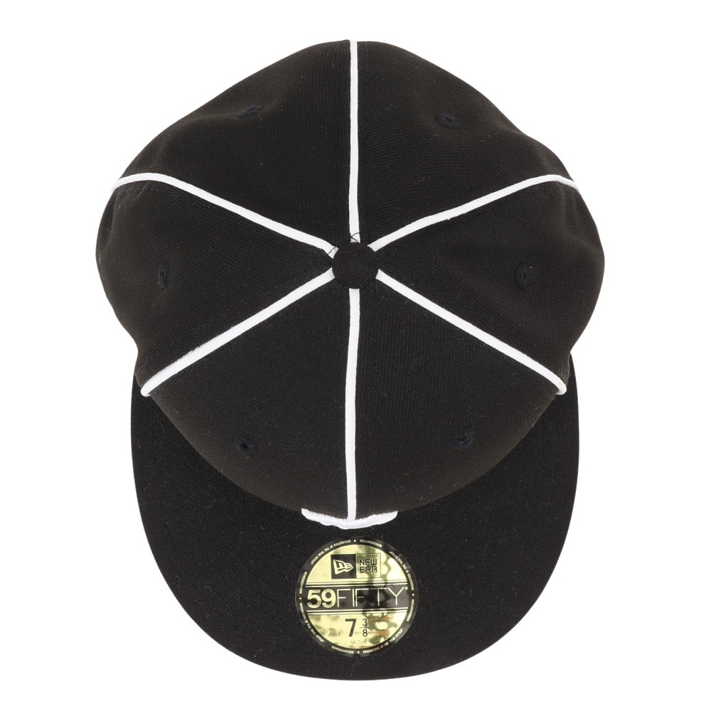 ニューエラ（NEW ERA）（メンズ、レディース）帽子 59FIFTY デトロイト・タイガース パイピング キャップ  BLK/SWHI 黒 S-LLサイズ 14109907 スポーツキャップ