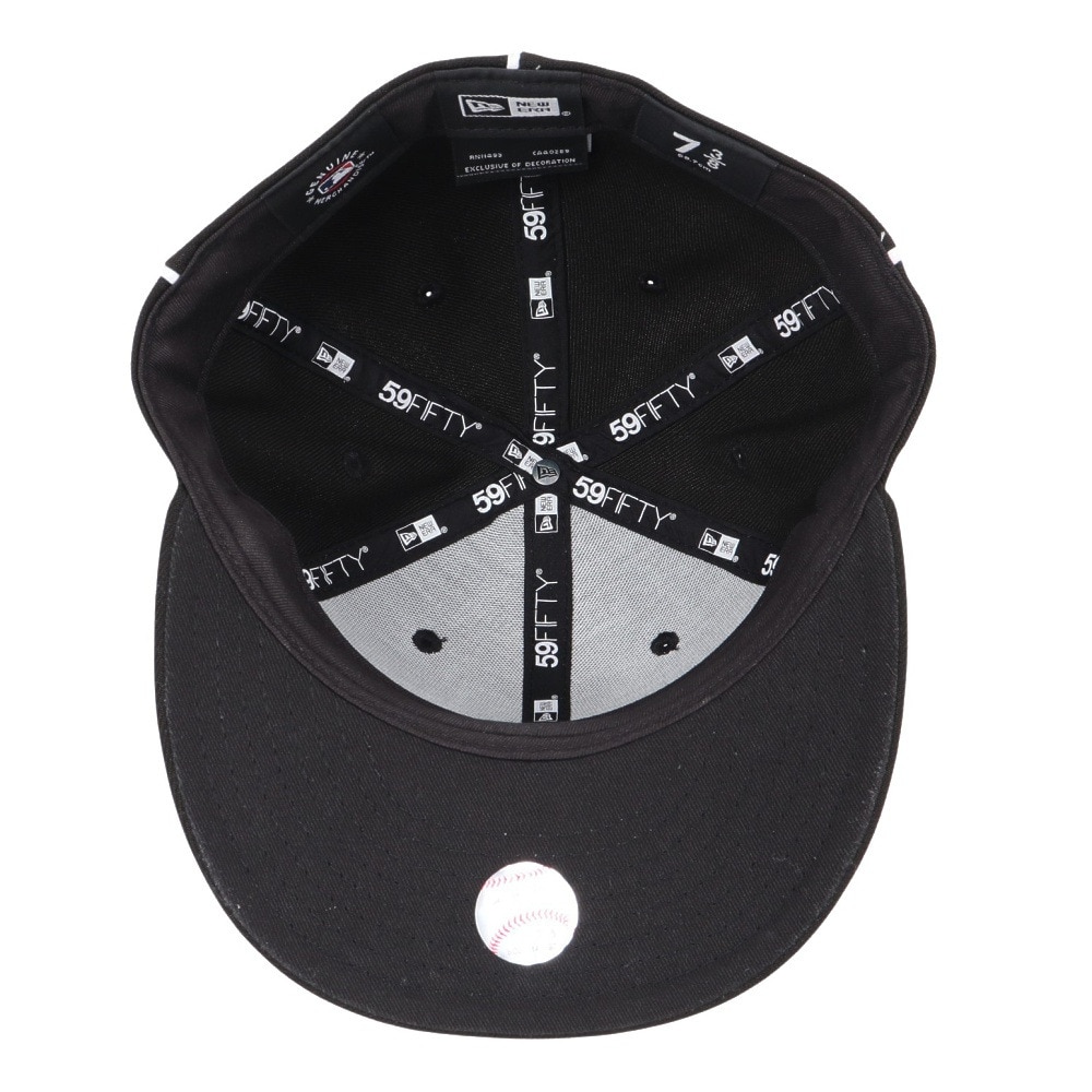 ニューエラ（NEW ERA）（メンズ、レディース）帽子 59FIFTY デトロイト・タイガース パイピング キャップ  BLK/SWHI 黒 S-LLサイズ 14109907 スポーツキャップ
