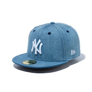 (メンズ、レディース)59FIFTY ニューヨーク・ヤンキース ウォッシュドデニム×ホワイト 60546683