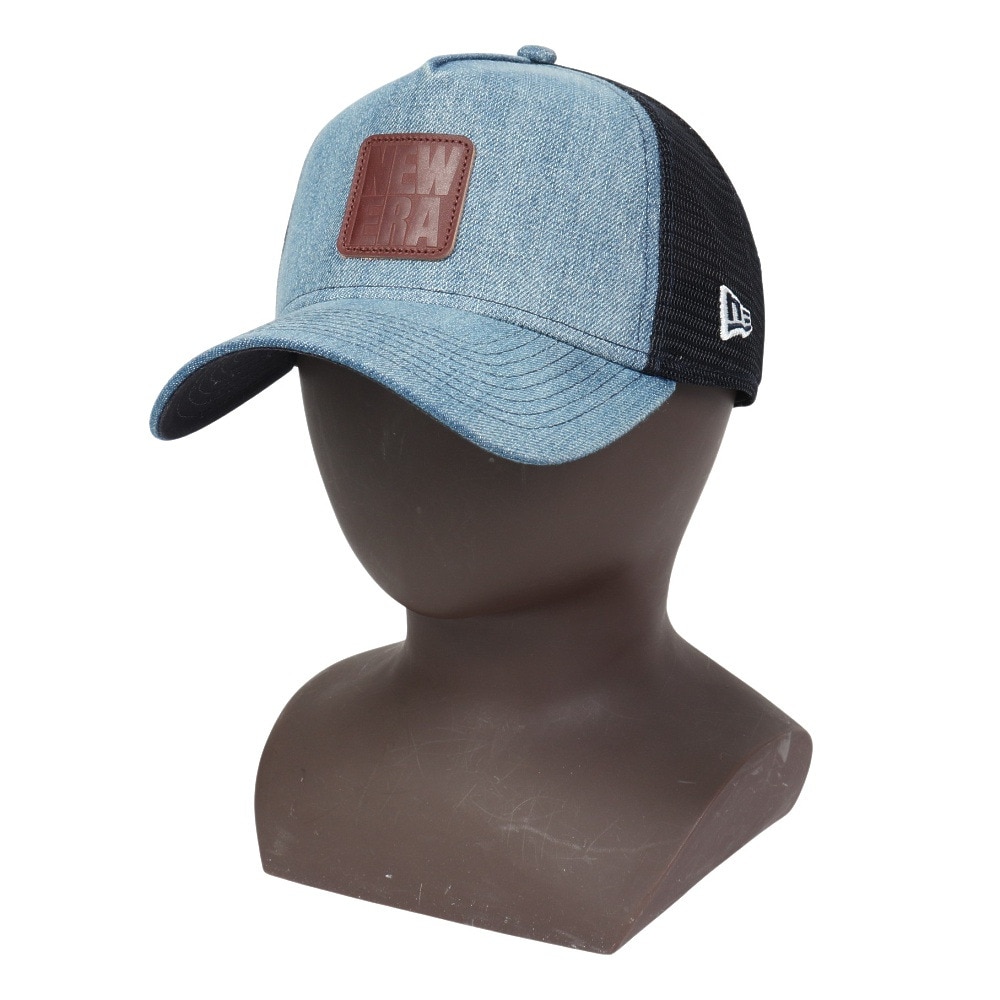 ニューエラ（NEW ERA）（メンズ、レディース）9FORTY A-Frame トラッカー Denim Leather Patch キャップ 14307480